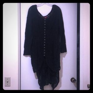 Betsy Johnson Black Lace snap on dress/sweater